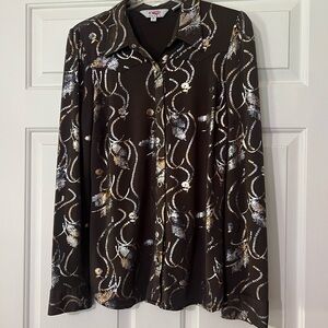 Roper Chocolate Long Sleeve Shirt
